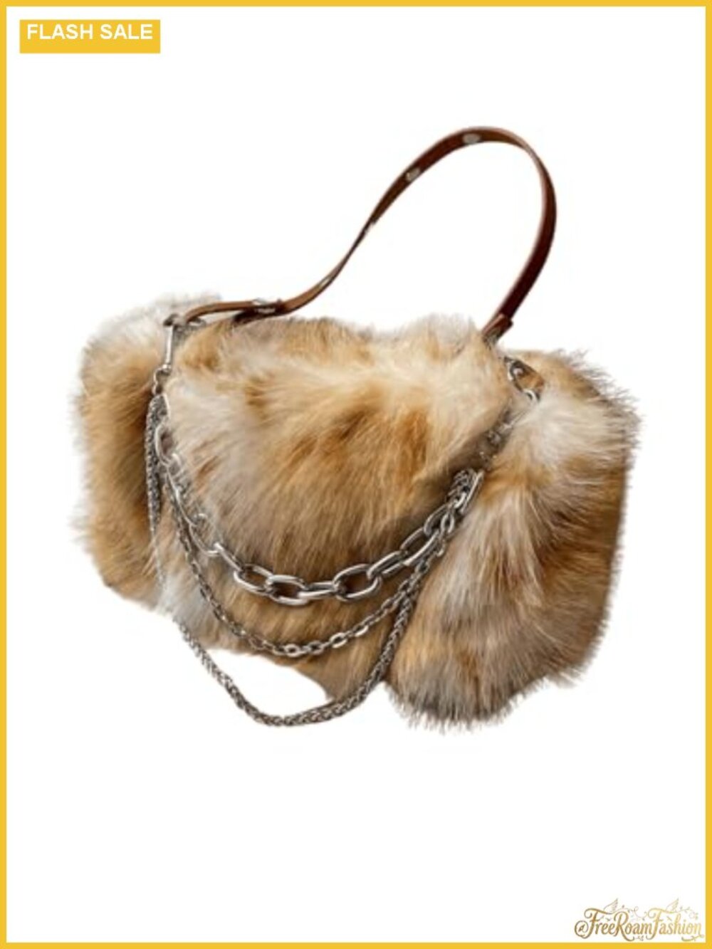 Faux Fur Fuzzy Top Handle Shoulder Handbag Square Plush Purse